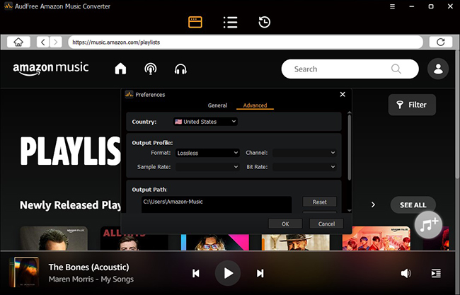 set amazon music format for samsung smart tv