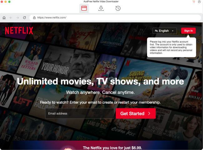 launch audfree netflix downloader