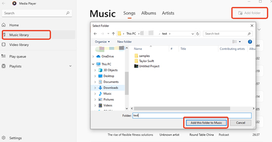 add itunes library to windows media player music library