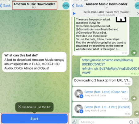 amazon music downloader bot iphone