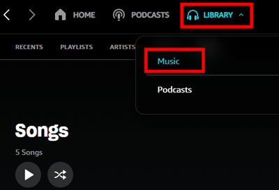 amazon music library on desktop