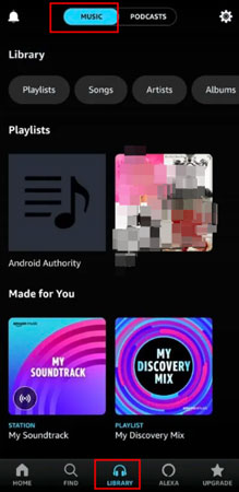 amazon music library mobile