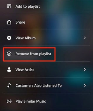 delete songs from amazon music playlists