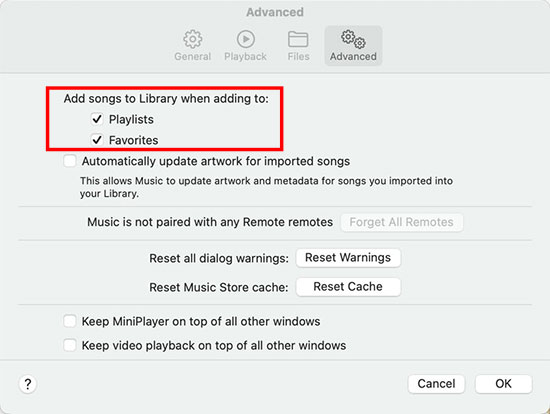 apple music add songs to library automatically on mac