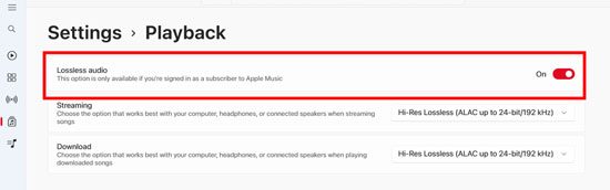 apple music lossless audio on windows