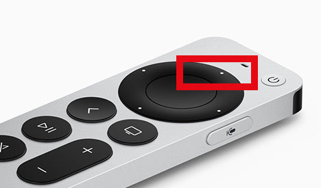 press  up arrow button on apple tv remote