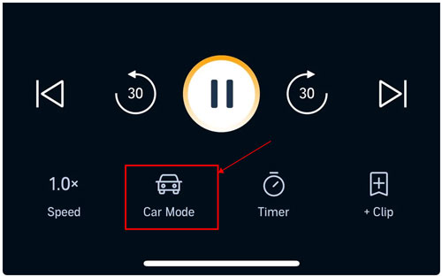 listen to audible in car via audible car mode