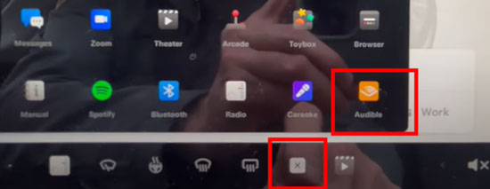 audible app on tesla menu