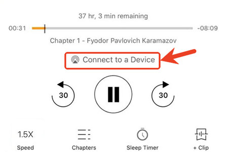 audible app connect to a device