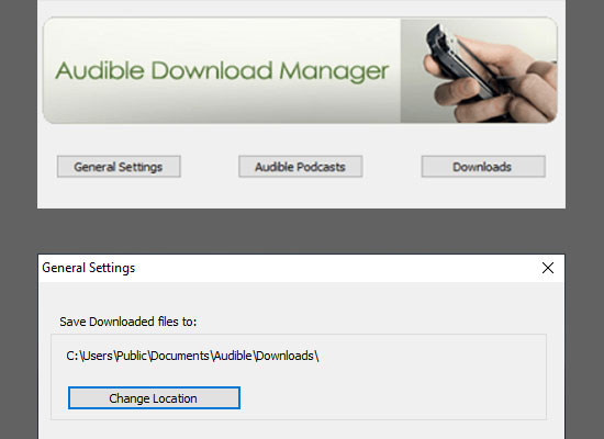 audible download manager download location