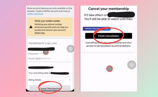 cancel netflix subscription on phone
