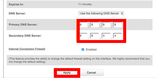 dns server settings on router