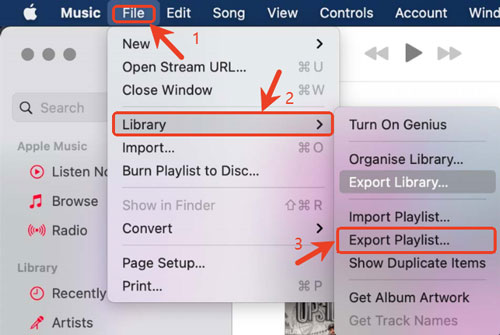 export playlist from apple music app
