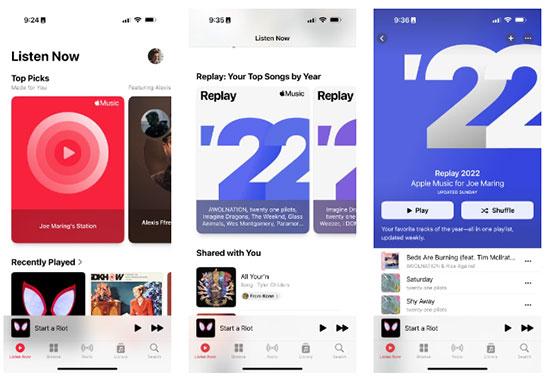 apple music main interface on iphone