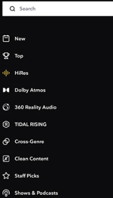 find tidal hires on mobile