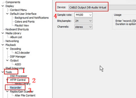 choose vb audio virtual as cable output foobar2000