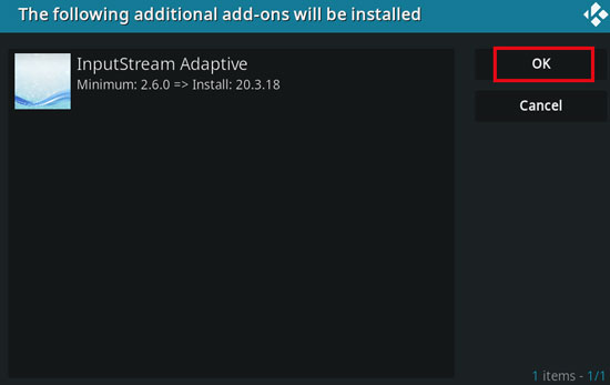 install inputstream adaptive on kodi when installing netflix addon