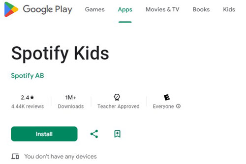 download and install spotify kids app