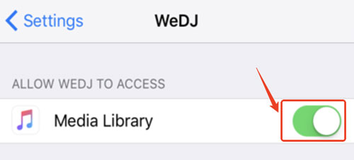 allow wedj app to access itunes media library