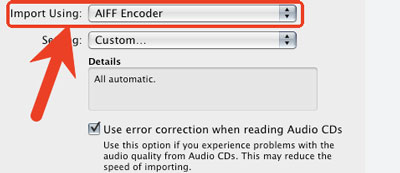 aiff encoder in itunes