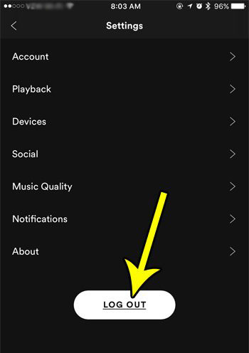 how to log out of spotify