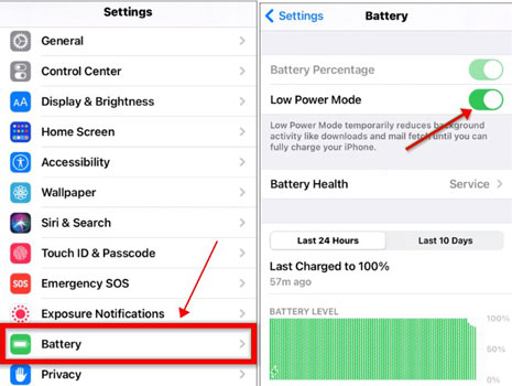 low power mode on iphone