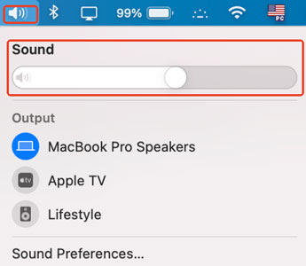 increase volume on audible via mac volume in menu bar