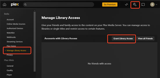 manage netflix library access on plex