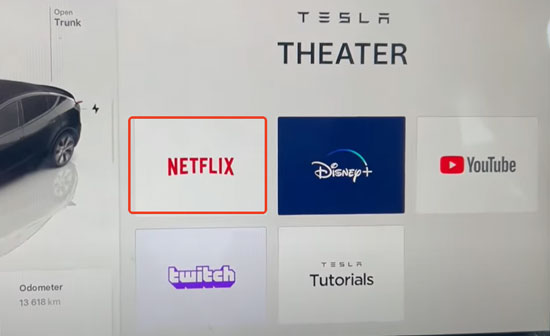 netflix app on tesla