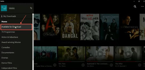 netflix available for download option laptop