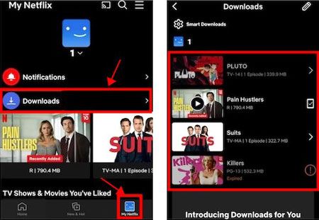 where to find netflix downloads on iphone