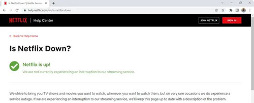 check netflix server status to fix netflix not working