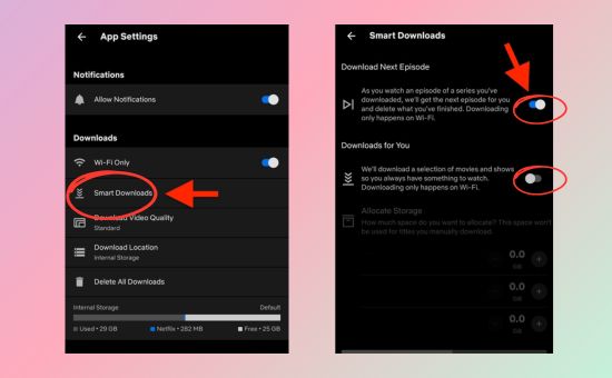 netflix smart downloads on android