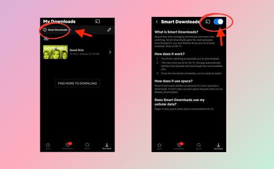 netflix smart downloads ios