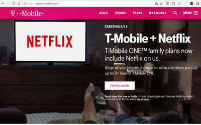 get netflix free trial by  t mobile