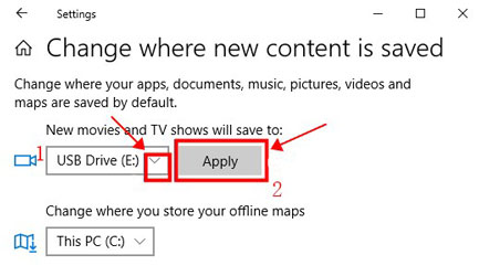 change netflix video downloads location on windows computer