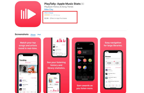 playtally for apple music stats on iphone