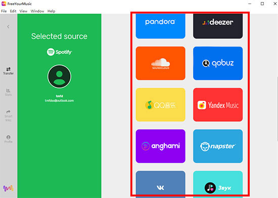 select yandex music as a destination source