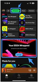 view spotify wrapped 2024 in mobile app