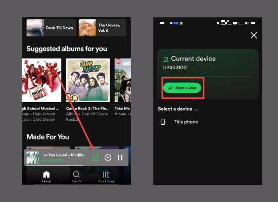 start a jam on spotify mobile