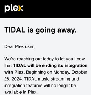 tidal leaving plex