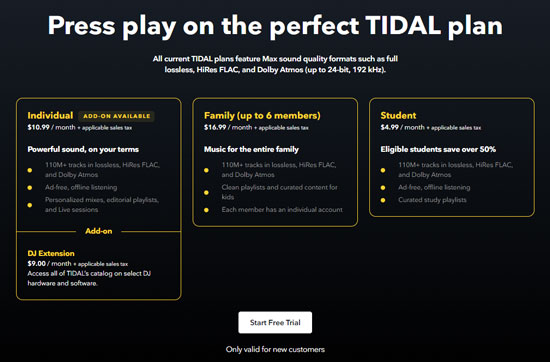 buy a tidal plan to enjoy dolby atmos tidal music