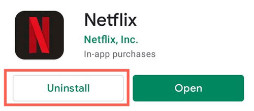 uninstall official netflix app android