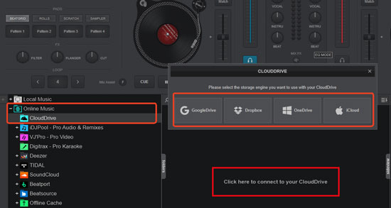 use apple music with virtual dj online cloud drive