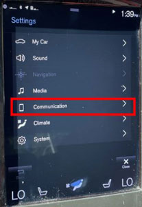 volvo communication settings