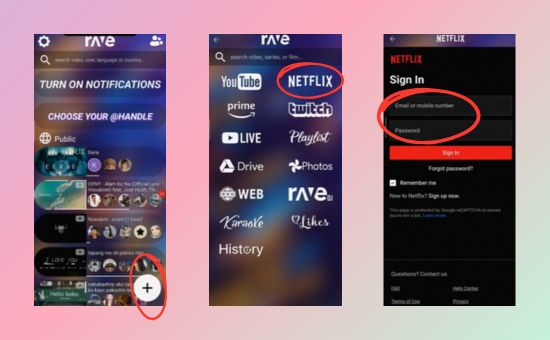 screen record netflix on iphone from rave