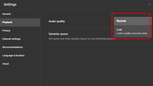 change youtube music audio quality to settle youtube music app keeps stopping